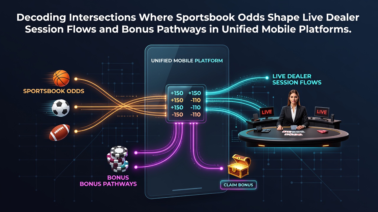 Mobile app interface showing sportsbook odds overlaid on live dealer blackjack table with bonus indicators