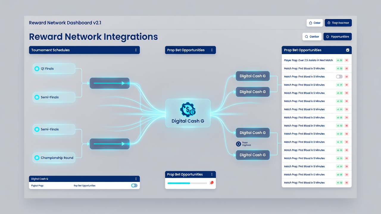 Data flows linking scheduled events to prop bet rewards inside unified cash game platforms