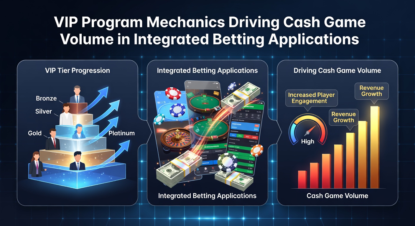 VIP program dashboard showing tier progression and cash game incentives in a betting app interface